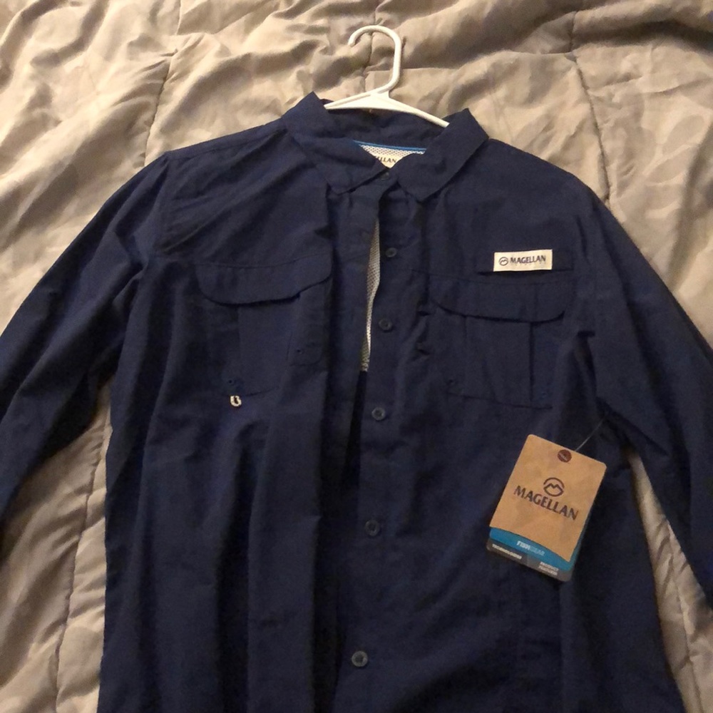Magellan Fish gear button down long sleeve top
